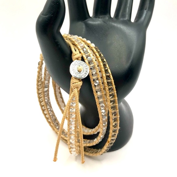 Victoria Emerson Jewelry - Victoria Emerson Tan and Acrylic Beads Wrap Bracelet